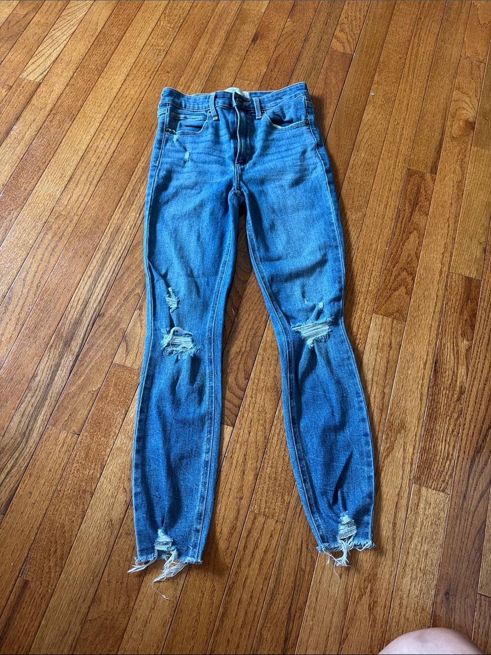 Abercrombie & Fitch Distressed Blue Skinny Jeans